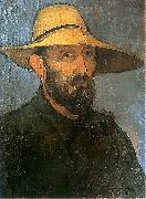 Wladyslaw slewinski Self-portrait in straw hat France oil painting artist